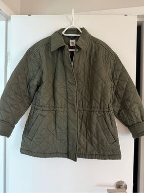 GAP Olive Green Oversized Quilted Jacket